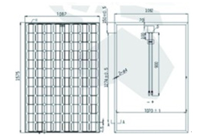 Physical diagram of monocrystalline PV modules 220 to 240W